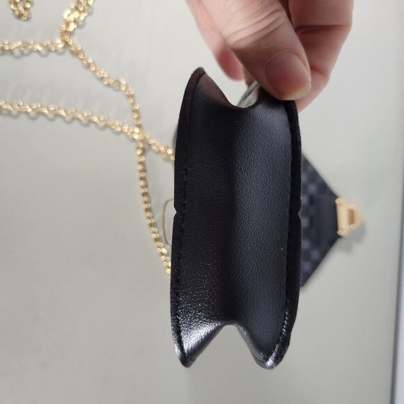 Geometric Pattern Phone Bag  Womens Fashion  Flap  Gold Chain Shoulder Bag - Picture 4 of 6